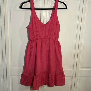 Pink Sim and Sam sundress, size S, double lined, soft rayon and linen fabric